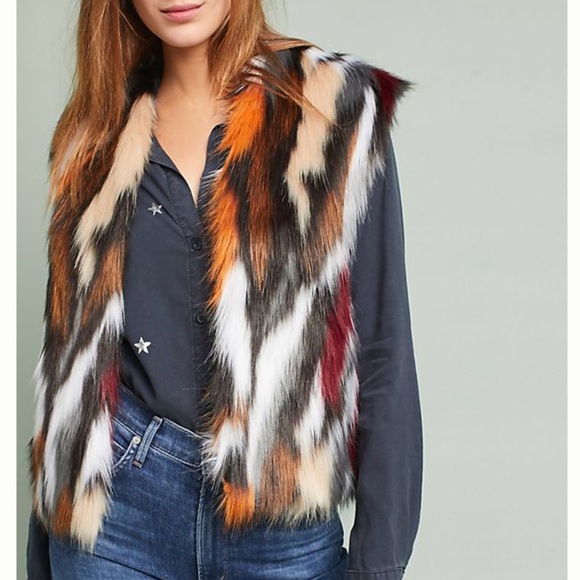 Anthropologie Jackets & Blazers - Anthropologie Vivid Faux Fur Vest